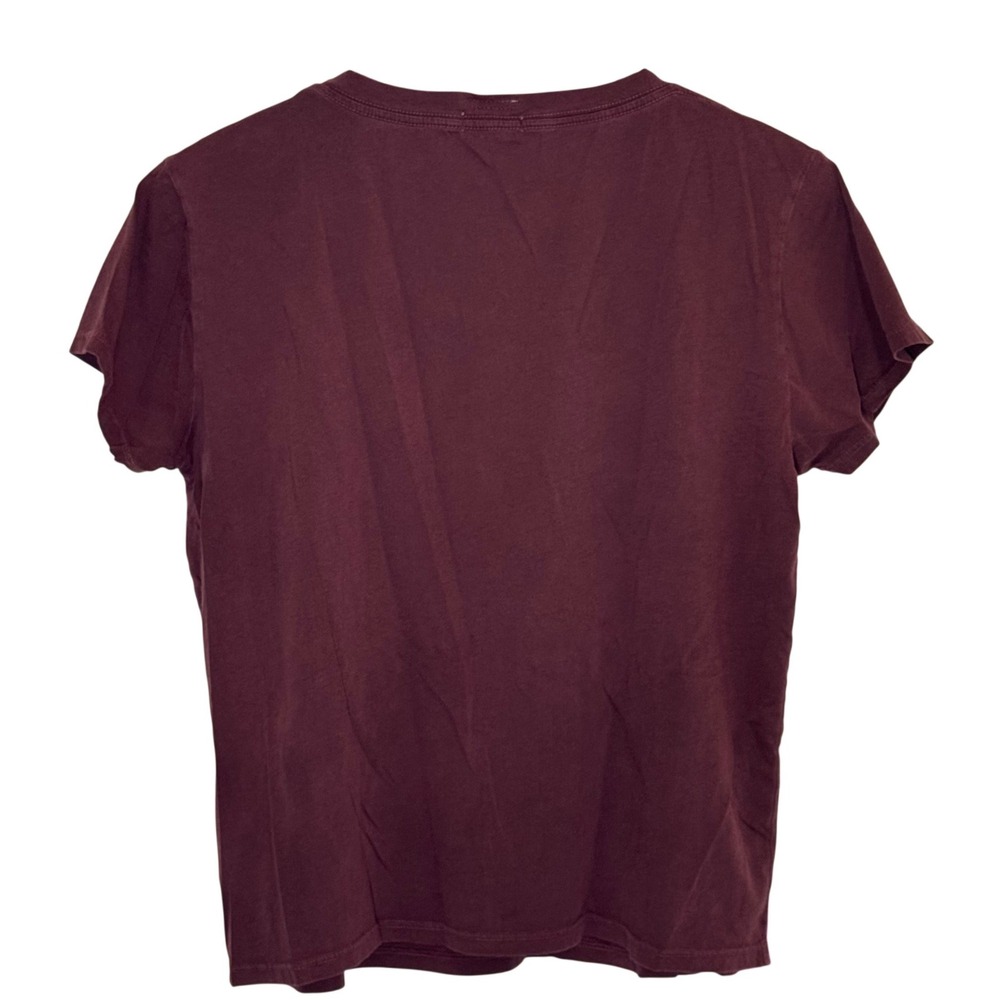 MOTHER The Boxy Goodie Goodie No Bad Days Tee Dahlia Burgundy Womens M - Picture 2 of 10